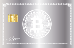 BTC Silver metal card front with Bitcoin symbol