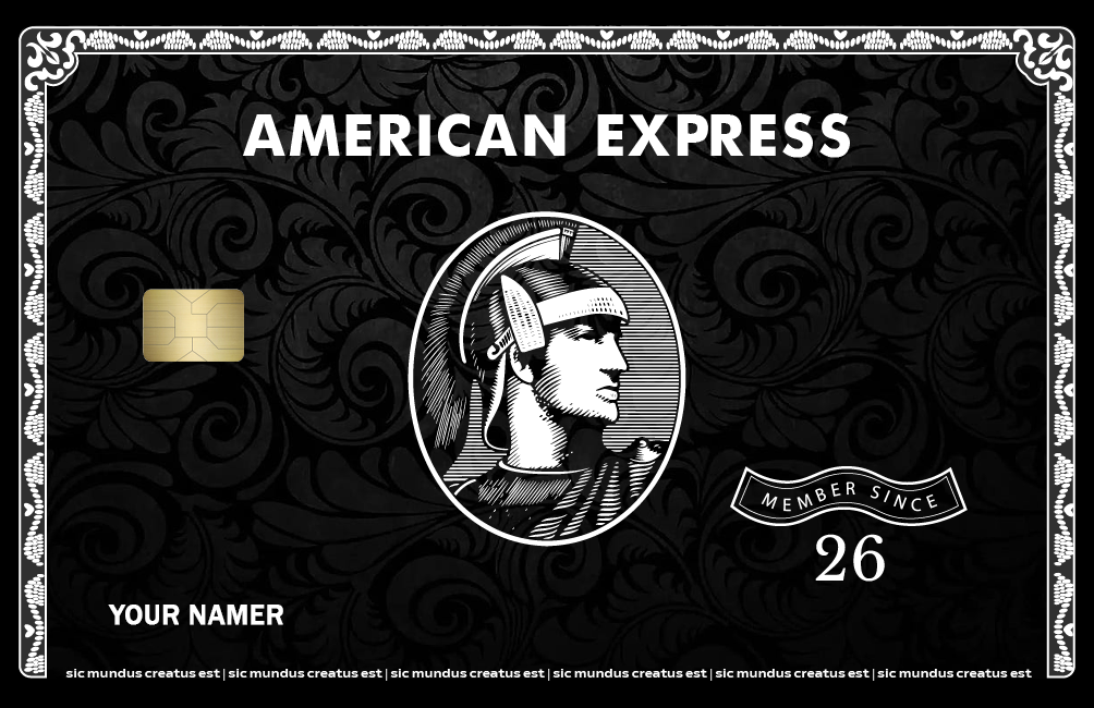 American Express black credit card sticker design by Zarcon