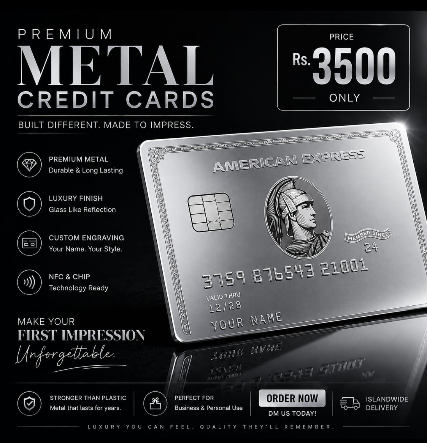 Silver premium metal card design by Zarcon