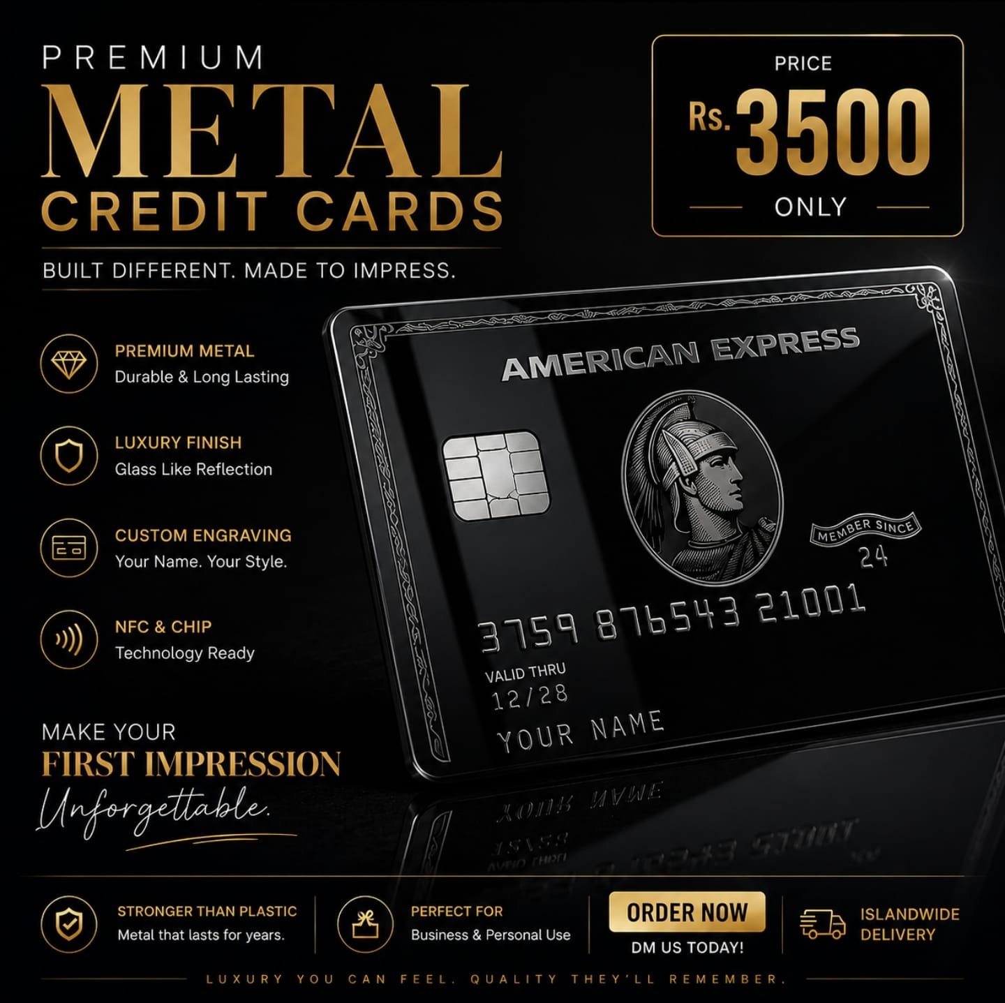 Metal card with NFC enabled by Zarcon Sri Lanka